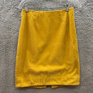Anthropologie Maeve Size 0 Yellow Corduroy Pencil Skirt Lined Casual